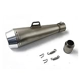 Hohe Qualität ZHAOHUA wuli Store 51mm Motorrad Auspuff-Schalldämpfer-Rohr Große Verdrängungsleitung Escape Moto Fit Für Yamaha R6 CBR1000 Tmax 500 530 ER6N CB400 (Color : C with Logo)