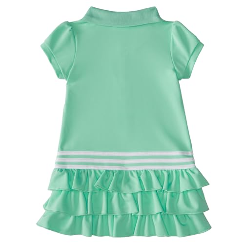 adidas Girls' Little Short Sleeve Active Sporty Tennis Polo Dress, Easy Green, 6X2