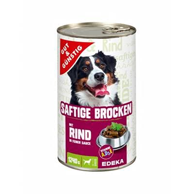 Gut & Günstig Hundefutter Saftige Brocken mit Rind 1240g