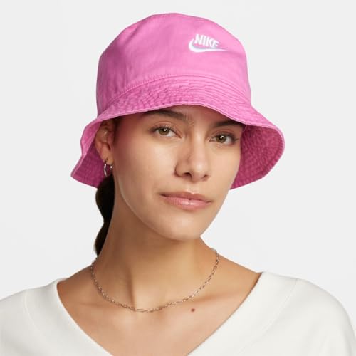 Nike Chapéu balde lavado Apex Futura, Brincalhão rosa/branco, Small