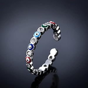 Vintage punk email ogen ring vinger sieraden hiphop rock cultuur zirkoon unisex Turkse kwade demon blauwe ogen partij…