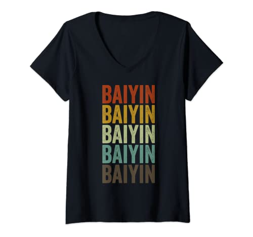 Mujer Baiyin China Retro Vintage Camiseta Cuello V