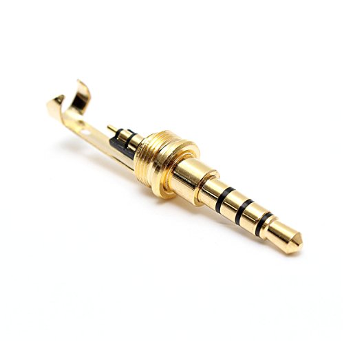 VIDOO 10 Pcs 3.5Mm 4 Pôles Prise Jack Mâle Stéréo Connecteur À Souder Audio
