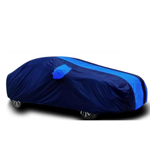Image of RSP Aarvik Waterproof Car Body Cover Compatible with Mirror for Maruti Suzuki 800 with Long Lasting Durable Material Triple Stitched Elastic (2006-2025) Year Models (Blue Stripe)