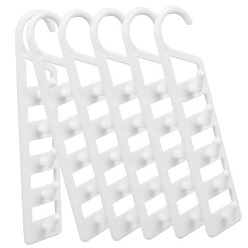 STOBAZA Heavy Duty Plastic Hangers 6 Pack Space Saving Closet Hangers Hooks for Pants Jeans Shirts