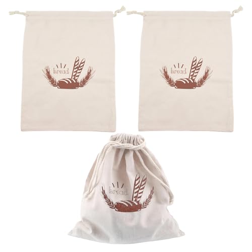 2Pcs Bread Bags for Homemade Breads, Reusable Linen Bread Bag to Keep Bread Fresh, Breads Bags with Drawstring for Baguette Croissant Toast Storage, 40cmx30cm