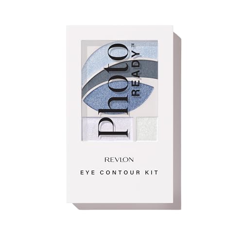 REVLON PhotoReady Eye Contour Kit Blue Eyeshadow Palette, Wet/Dry Shimmer, 5 Shades, Double-Ended Brush, PACKAGING MAY VARY, 525 Avant Garde, 0.1 oz