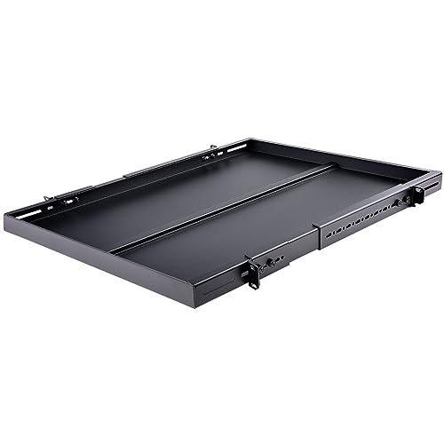 Image of 1U Adjustable Mounting Depth Rack Mount Shelf - Heavy Duty Fixed Server Rack Cabinet Shelf - 175lbs / 80kg - Fixed Rack Shelf