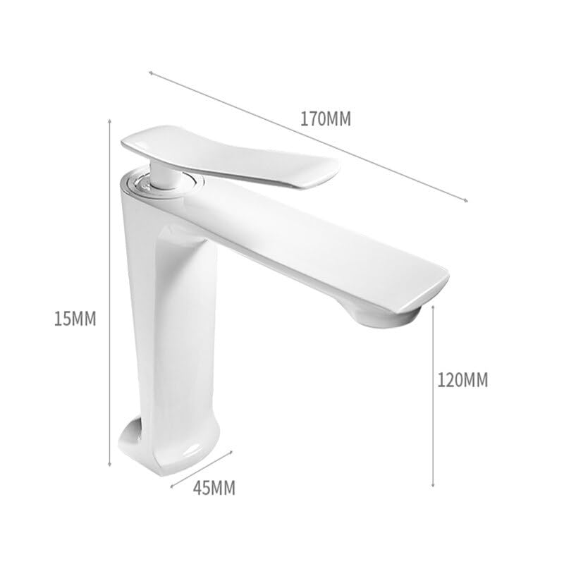 Robinet de salle de bain blanc et chromé pour vasque moderne - 5