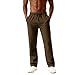 Mens Sweatpants Elastic Waist Fleece Baggy Wide Leg Open Bottom Sweatpants Big and Tall Joggers with Pockets Winter Pants Casual Workout Athletic Activewear Mens Fashion Plus Size Brown