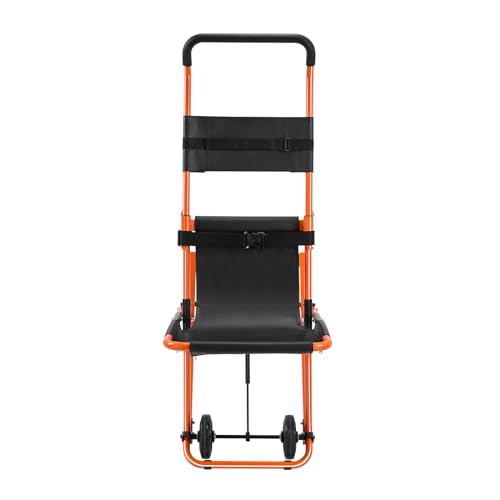 Happybuy Manual Stair Chair, 350 lbs Load Capacity, Foldable Emergency Wheelchair with 4 Wheels, Portable Transport for Ambulance & Firefighter Evacuations, Ideal for Elderly & Disabled