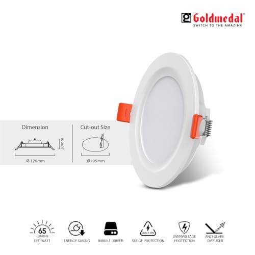 Image of Goldmedal Geolite 6W LED Round Panel Light for Home, Office, Restaurant & Shop - Cool Daylight