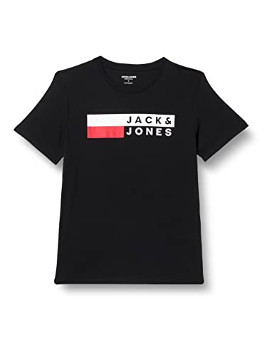 JACK & JONES Logo T-Shirt, Black/Details: Play 4, S