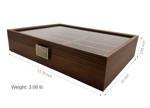 Image of Antique Glasses Storage Box, Sunglasses Storage Case, Collection Case, Accessories Storage, Wooden, Holds 8-Slot
