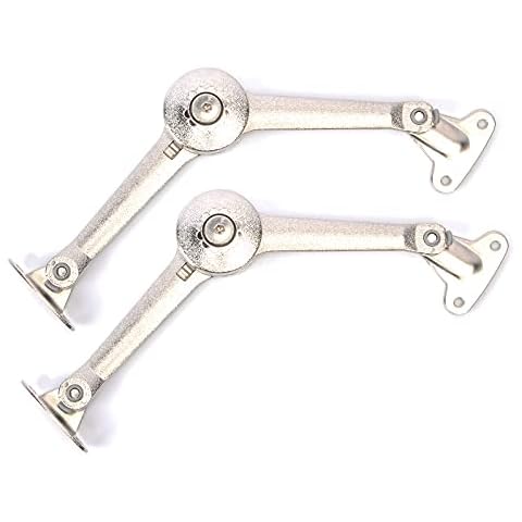 2 Pack Lid Support Hinge in Satin Nickel Lid Stay with Soft Close,Adjustable Lift up Stay Support Buffer Hinge for Kitchen Cabinet Door Cupboard Cover