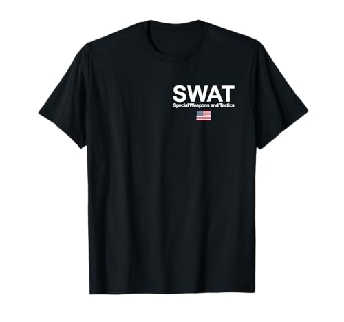 SWAT Team Police Special Force Tactical Unit Officer US Flag T-Shirt