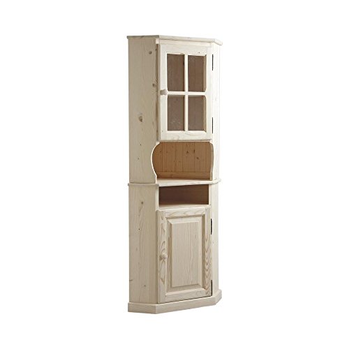 Mobile Ad Angolo In Abete Grezzo | 3 Nicchie | 50x50x83 Cm | Legno Naturale Già Montato
