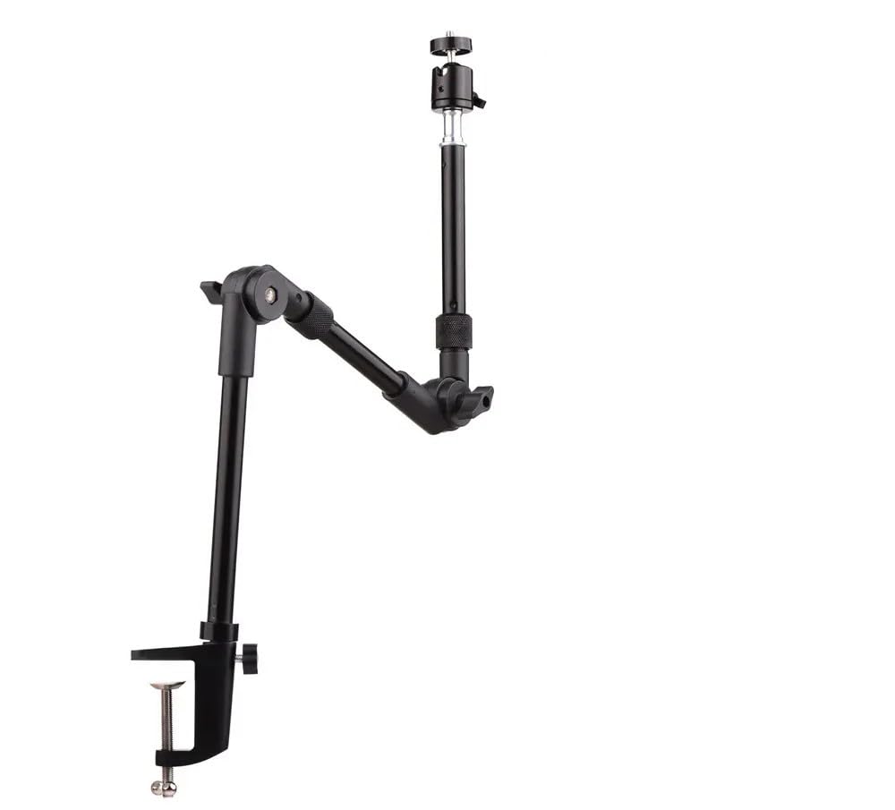 YUGAM Flexible Foldable Desk Mount Stand Metal Bracket with 1/4 Inch Screw Ballhead 2kg Load Capacity for Microphone Fill Light LED Ring Light Webcam Camera Smartphone (B0CVTSTJ9P) Amazon Price History, Amazon Price Tracker