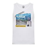 fabulous canotta uomo cotone biologico collo del tourmalet collage bicicletta francia ciclismo tour corsa pirenei, bianco, xl