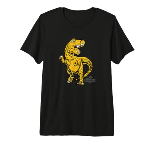 T-Shirt Jurassic World T-Rex Cartoon de qualité premium pour fans de dinosaures