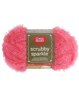Image of RED HEART Scrubby Sparkle yarn, Guava