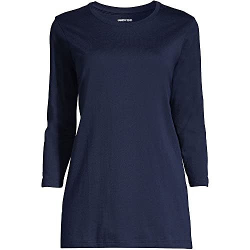 Image of Lands' End Women's 3 /4 Sleeve Supima Cotton Crewneck Tunic