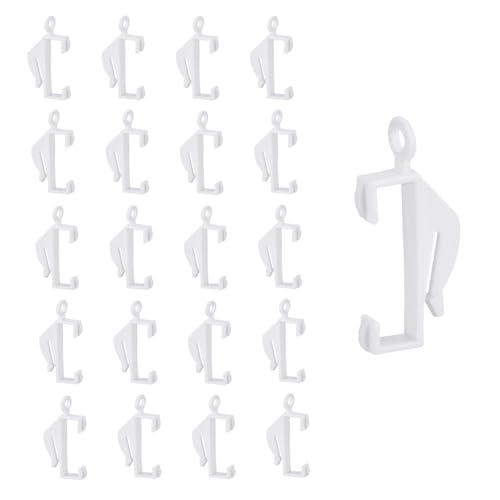 100 Pcs Plastic Curtain Hooks, Curtain Track Gliders, Smooth Sliding, Curtain Glider Hooks for Track Window, Shower, Door