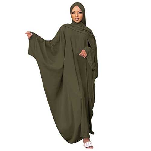 Abaya manches chauve-souris et kaftan Dubaï fluide pour femme musulmane