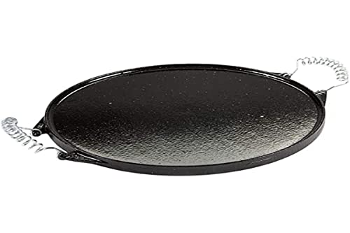 Grillplatte, Plancha 25cm aus Eisenguss emailliert Cover