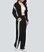 Casly Lamiit Womens Two Piece Lounge Sets Fall Track Outfits Sweatsuit Stripes Sweatshirt Jogger Pants 2025 Fashion Travel Airport Activewear Black M