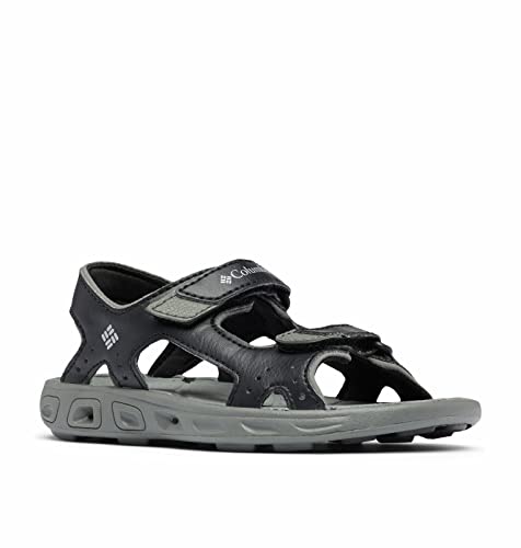 Columbia Youth Techsun Vent Sport Sandal, Black/Columbia Grey, 13