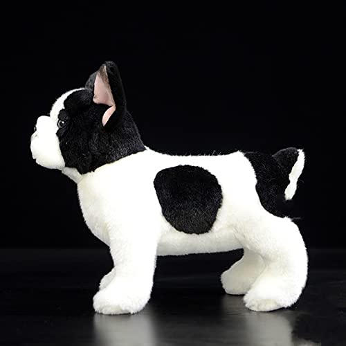 Tiny Heart Französische Bulldogge Stofftier Plüschtier 26cm/10” realistisches Bulldogge Plüsch schönes Tier niedliche und weiche Geschenke Hund für Kinder Jungen und Mädchen Spielzeug Weiß