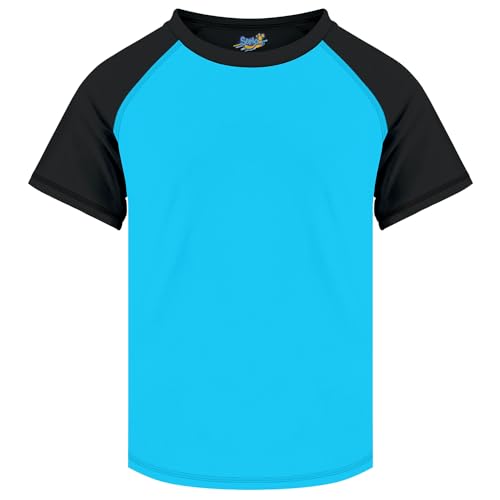 Image of Semois Boys Rash Guard Swim Shirt Short Sleeve Swimwear Toddler Kids Youth Rashguard Water Shirt UPF+ 50 Quick Dry Shirt