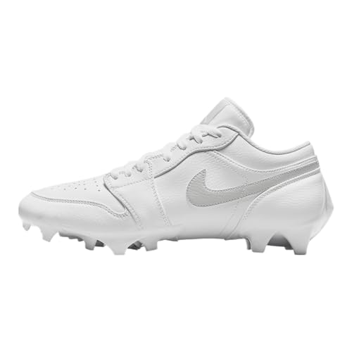 Jordan 1 Low TD Men's Football Cleat (FJ6245-101, White/White/Grey Fog) Size 13.5