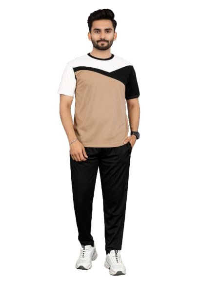 Cotton Blend Cord-Set for Men, Regular Fit Half Sleeves T-Shirt and Lower Set | Night Suit, Summer Track Suit for Boys | Ideal for Casual Outings, Workout, Gym, Sports-picture-10