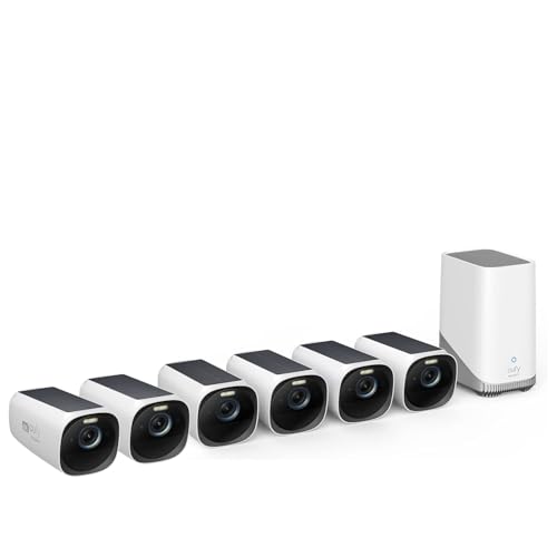 Image of eufy Security eufyCam S330 (eufyCam 3) 6-Cam Kit, Security Camera Outdoor Wireless, 4K with Integrated Solar Panel, Face Recognition AI, Expandable Local Storage, Spotlight, No Monthly Fee