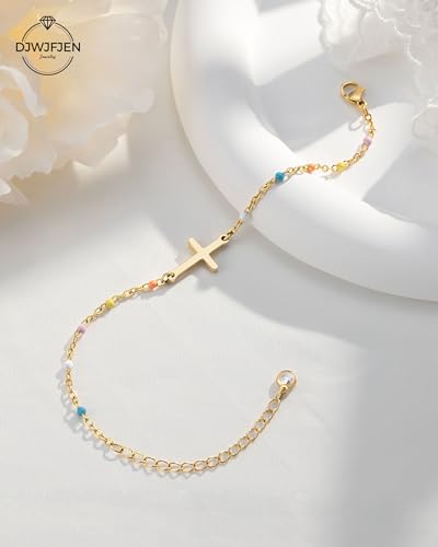 Image of Cross Bracelet Christian Gifts for Women Girls Easter Confirmation Baptism Gifts