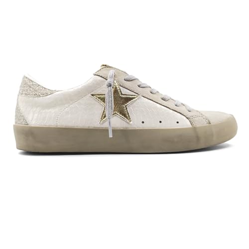 Womens Paula Print Lace Up Sneakers Shoes Casual - Off White - Size 6 M