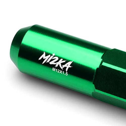 Image of Green 20 PCS M12x1.5 Lug Nuts 60mm Extended Tuner Aluminum Wheels Rims Cap WN02
