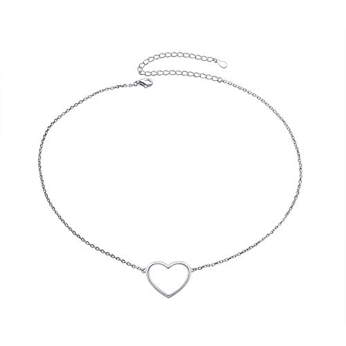Collier ras du cou argent pour femmes adolescentes filles chaîne réglable