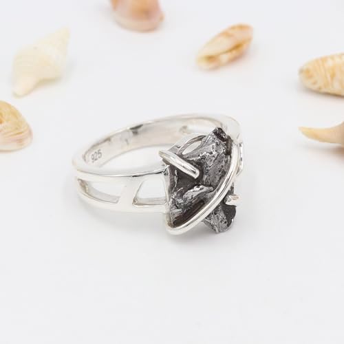 Bague en Météorite et Argent 925 un bijou d'exception unique