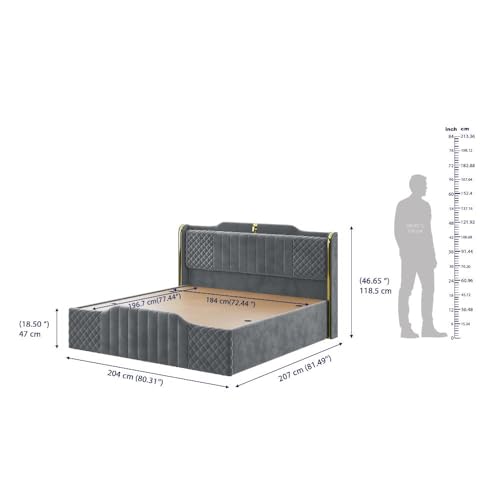 Image of Wakefit Velura King Size Storage Upholstered Bed