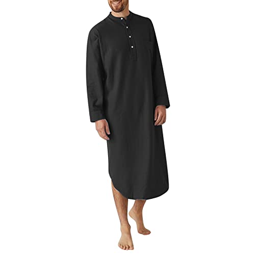 Boubou Africain Homme Moyen Orient Tunique Pas Cher Moyen-Orient Thobe Grande Taille Chemise De Nuit Priere Style Ethnique Coton Style Caftan Marocain Ou Kamis...