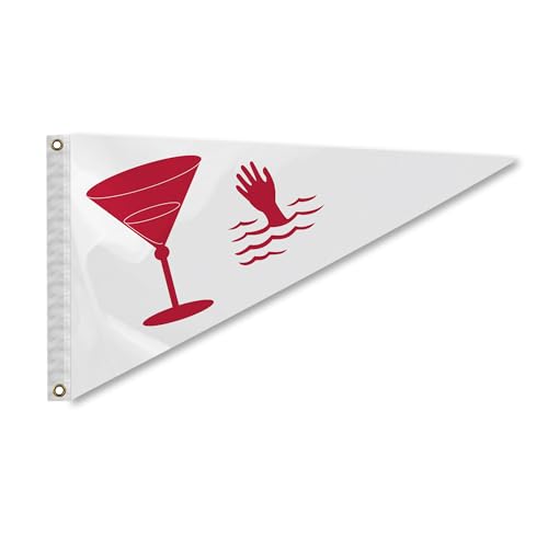 AGAS Cocktail Bow Pennant - 10 x 15 inch - Printed 200D Nylon - Solid Brass Eyelets Canvas Heading - Vivid Colors Fade Proof - Bow Flags.