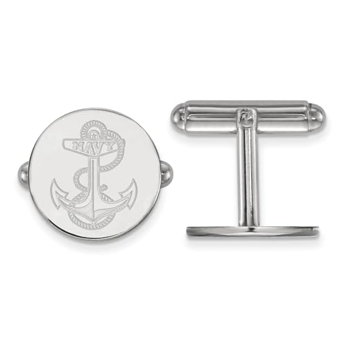 Navy Cuff Links (Sterling Silver)