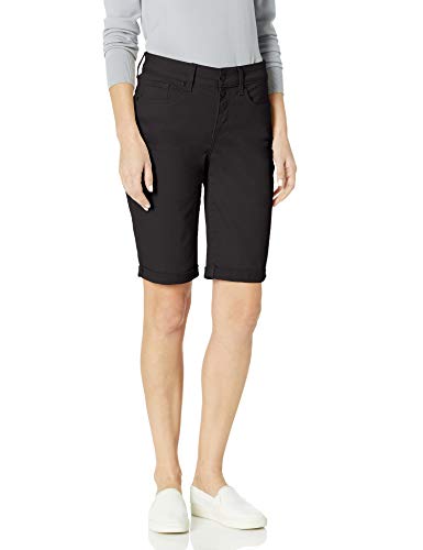 NYDJ Women's Briella Denim Shorts with ROLL Cuff, Black, 10