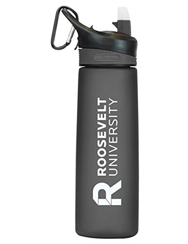 Roosevelt University Tritan Plastic Frosted Sport Bottle, Design-1 - Black