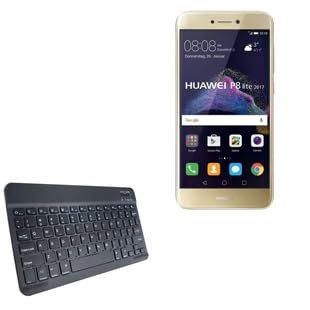 BoxWave Keyboard Compatible with Huawei P8 Lite (2017) - SlimKeys Bluetooth Keyboard, Portable Thin with Chiclet-Style Keys - Jet Black