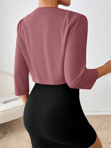 Chic Dusty Pink Women's Crop Blazer – Perfect Fall/Winter Companion (X-Small) - Image 2