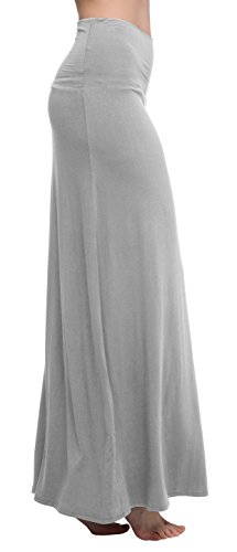 Image of Urban CoCo Women's Stylish Spandex Comfy Fold-Over Flare Long Maxi Skirt
